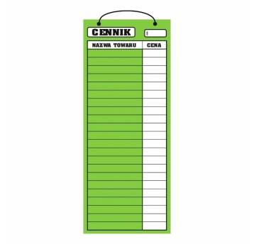 CENNIK 2A4 tablica laminowana MIX 50x21cm