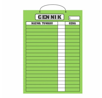 CENNIK B2 tablica laminowana MIX 70x50cm