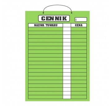 CENNIK B2 tablica laminowana MIX 70x50cm