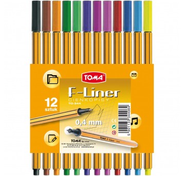Cienkopis TOMA F-LINER 0,4MM 12 kolorów