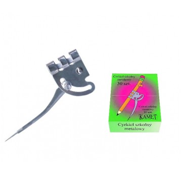 CYRKIEL szkolny METALOWY na ołówek