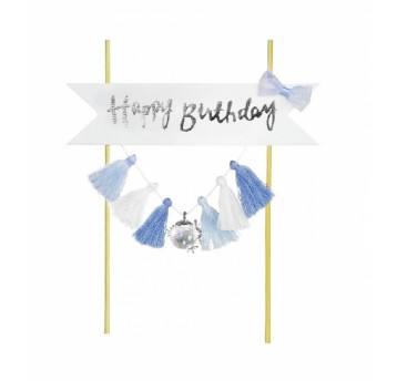 Dekoracja tortu HAPPY BIRTHDAY-frędzelki