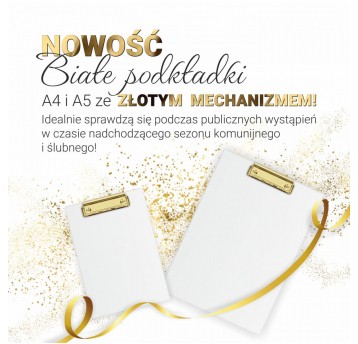 Deska z klipem A4 biały ze złotym klipem Biurfol
