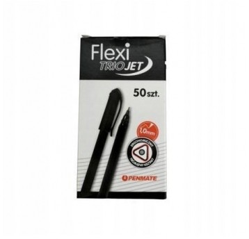 Długopis FLEXI TRIO 1MM CZARNY z zatyczką /50