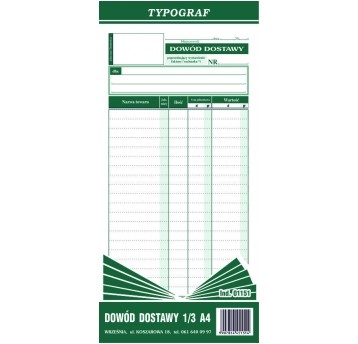Dowód dostawy A4 1/3 1szt /5