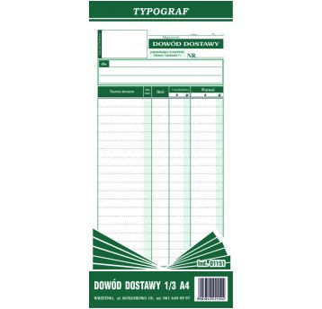 Dowód dostawy A4 1/3 1szt /5