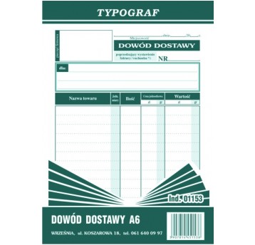 Dowód dostawy pion A6 1szt /5