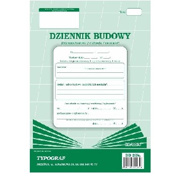 Dziennik budowy 20 kartek A4 1szt /5