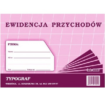 Ewidencja przychodów A5 1szt /5 PROMOCJA