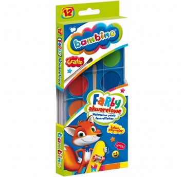 Farby akwarelowe Bambino 12 kolor