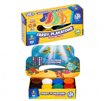 Farby plakatowe Astra 8 kol 20ml
