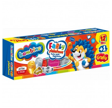 Farby plakatowe BAMBINO 12 kol 20ml