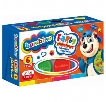 Farby plakatowe BAMBINO 6 kol 20ml