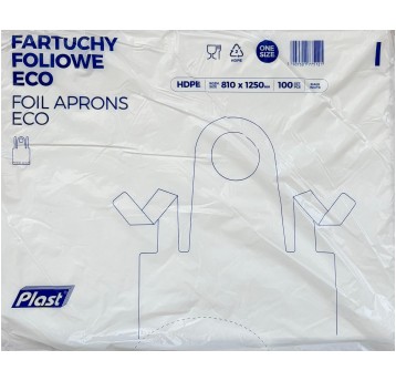 Fartuch foliowy biały 100szt PLAST 81x125cm /10
