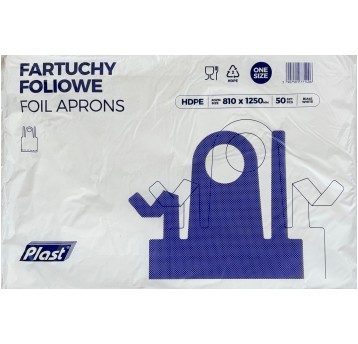 Fartuch foliowy biały 50szt PLAST 81x125cm /20