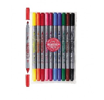 FIBRACOLOR flamastry DWUSTRONNE 10kolorów