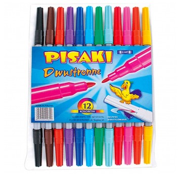 Flamastry dwustronne KAMET 12 kolorów