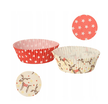 Foremki do pieczenia fi 5cm RENIFERY 60szt