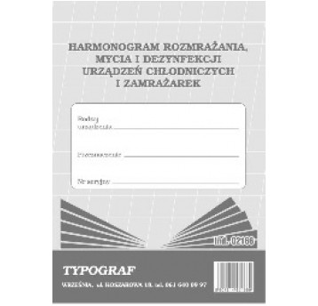 Harmonog rozmraż/mycia/dezy urząd chłodiczych 1szt