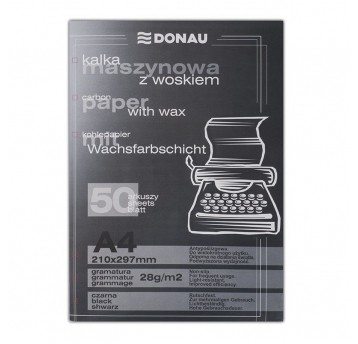 Kalka maszynowa A4 Donau CZARNA 28g 50szt