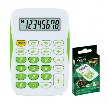 Kalkulator kieszonkowy Toore 8-poz biał-zielon