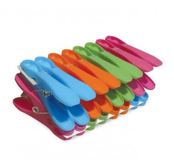 Klamerki do bielizny PLASTIKOWE kolorowe 16szt /24