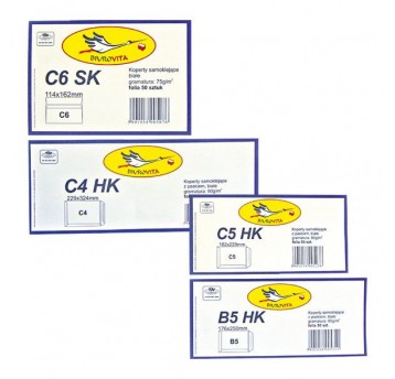Koperta C6 Biała 114x162 samoklejący pasek 20szt