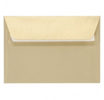 Koperta C6 Złota Pearl 114x162 10szt samok pasek