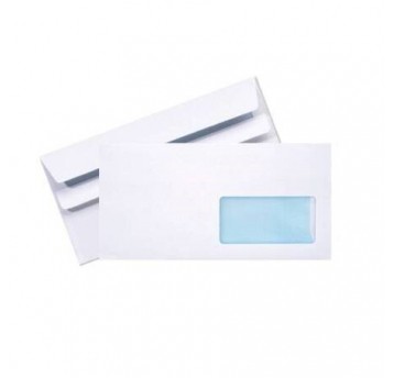 Koperta DL BIAŁA okienko 110x220 samoklejąca 20szt