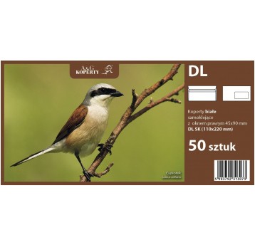 Koperta DL BIAŁA okienko 110x220 samoklejaca 50szt