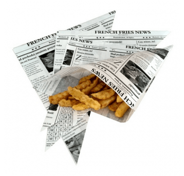 Koperta rożek frytki 250g GAZET 22x22cm 200szt /25