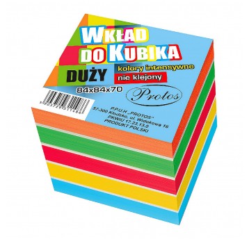 Kostka biurowa duża 83x83x70 inten NIEklej Protos