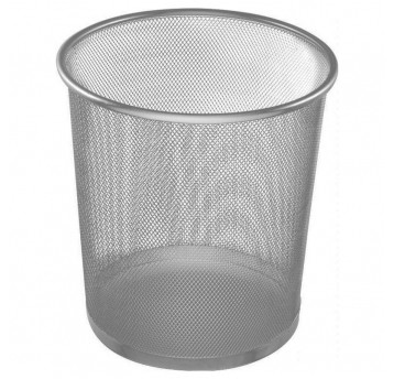 Kosz biurowy na śmieci 18L Tres srebrny okrągły