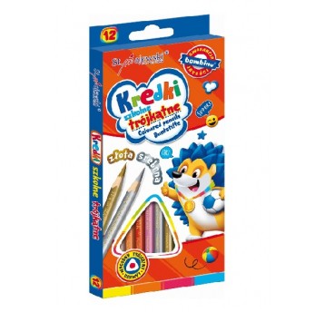 Kredki ołówkowe BAMBINO 12 kolorów TRÓJKĄTNE