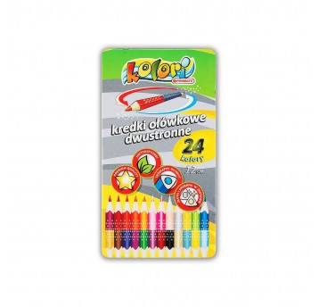 Kredki ołówkowe Penmate Kolori 12szt 24 kol METAL