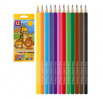 Kredki ołówkowe Titanum 6-kątne 12 kolorów Safari