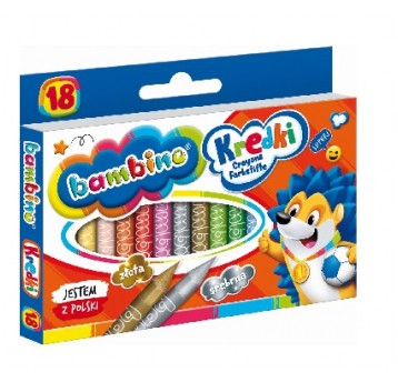 Kredki świecowe BAMBINO 18 kolorów