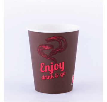 Kubek papierowy 250ml nadr ENJOY BRĄZ 50szt /10