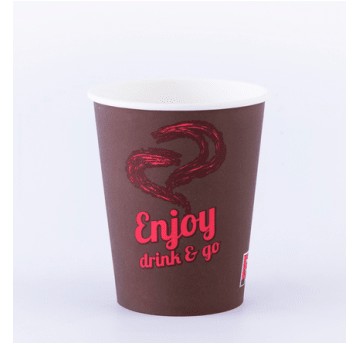 Kubek papierowy 250ml nadr ENJOY BRĄZ 50szt /10