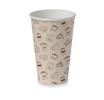 Kubek papierowy 300ml nadr KAWA IKONKI 50szt