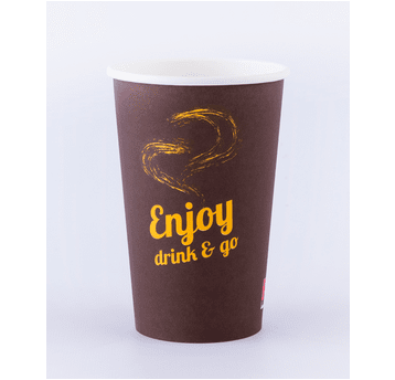 Kubek papierowy 400ml nadr ENJOY BRĄZ 50szt /10