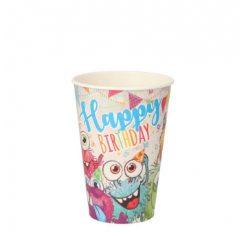 Kubek papierowy P FREE 200ml ndr Funny Monst 10szt