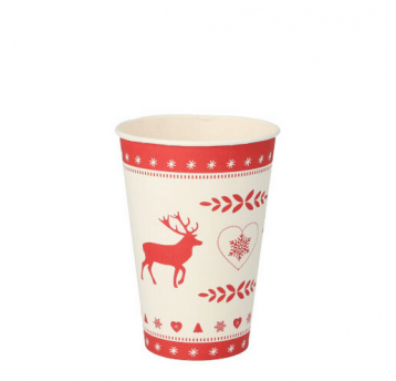 Kubek papierowy P FREE 200ml ndr RENIFER 10szt