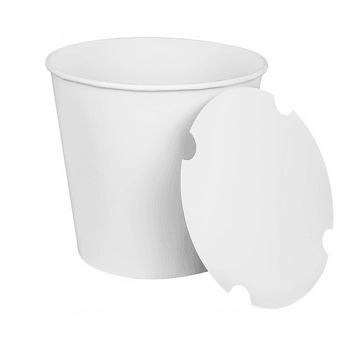 Kubełek papierowy + wieczko 2600ml biały 27szt