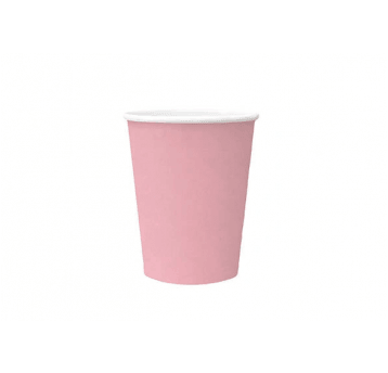 Kubki papierowe 250ml kolor Jasnoróżowe 8szt /12