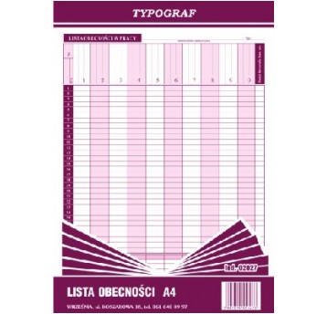 Lista obecności A4 1szt /5