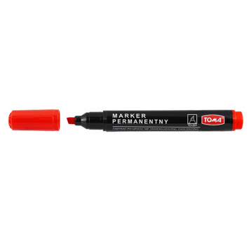 Marker permanentny TOMA CZERWONY ścięty TO-201