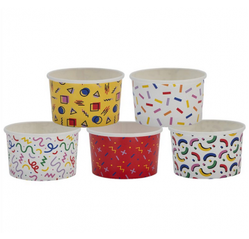 Miseczka papierowa lody 130ml MEMPHIS MIX 25szt