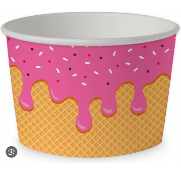 Miseczka papierowa lody 130ml PINK ICE 50szt /20