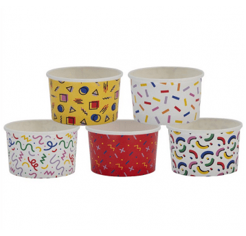 Miseczka papierowa lody 245ml MEMPHIS MIX 25szt